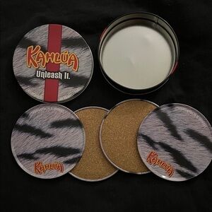 Kahlúa tin Coaster set with Red Stripe